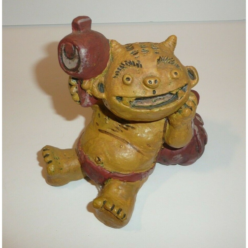 Seto Craft Demon Devil Figure Figurine with Hammer 2007 Halloween Odd Weird Cute